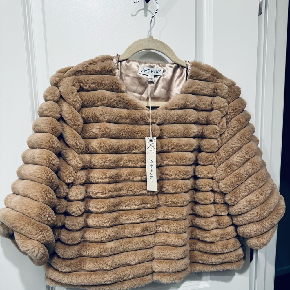 SHE + SKY Luxe Faux Fur Short Coat